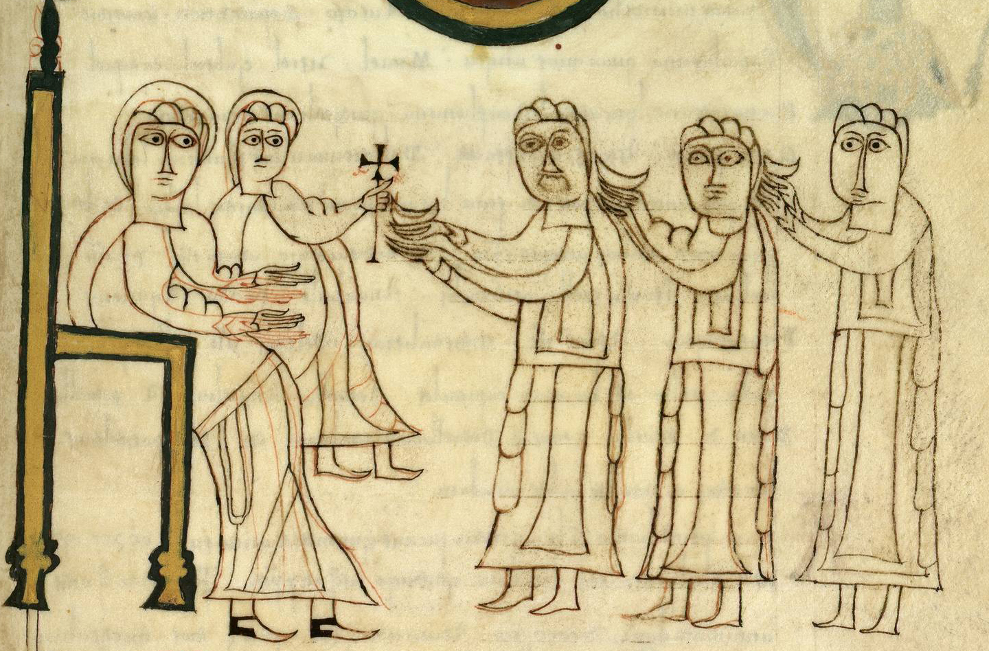 Adoración de los Reyes Magos. Códice de Roda, siglos X-XI, Folio 206 recto. Real Academia de la Historia, Madrid (España)