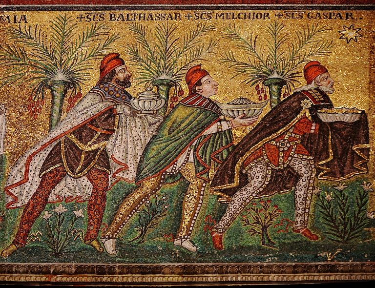 Mosaico de los Reyes Magos, siglo VI. San Apolinar el Nuevo, Rávena (Italia)